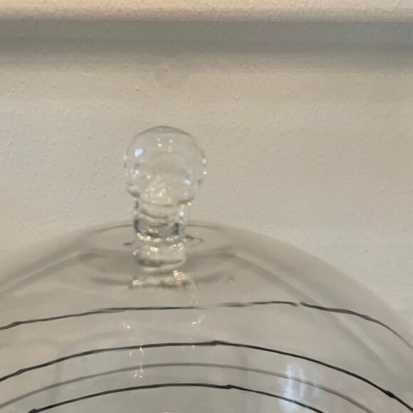 Gorgeous Halloween Glass Cloche 15in Jeweled Spider on Web Cake Dome Pedestal - Picture 9 of 10